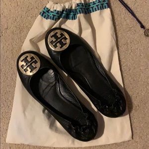 Tory Burch Black Flats